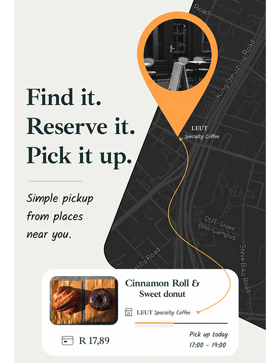 Find it, reserve it, pick it up: a Fresoh listing and its pickup location on a Durban map